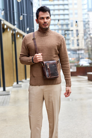 Umhängetasche für Herren aus echtem Leder – Peterson