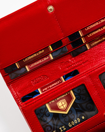 Elegante Damen Geldbörse aus Leder mit Druckknopf – Peterson