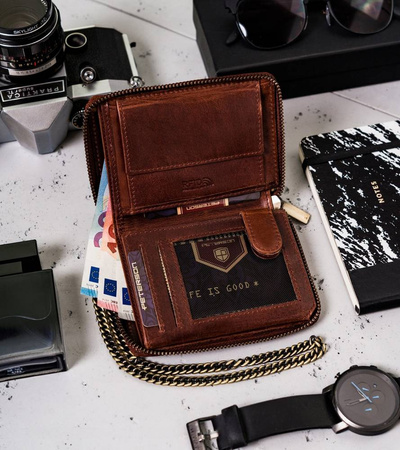 Herren Geldbörse aus Leder mit Reißverschluss – Peterson