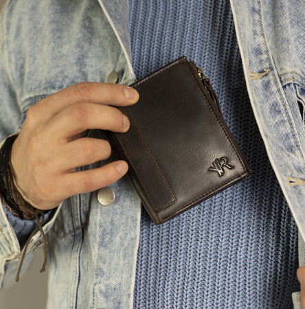 Große Retro Herren Geldbörse mit zwei Münzfächern – Rovicky