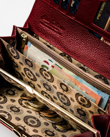 Große Damen Geldbörse aus Leder mit Klappe – Peterson