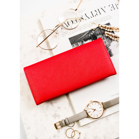 Damen Geldbörse aus Öko-Leder in Rot mit Druckknopf – 4U Cavaldi
