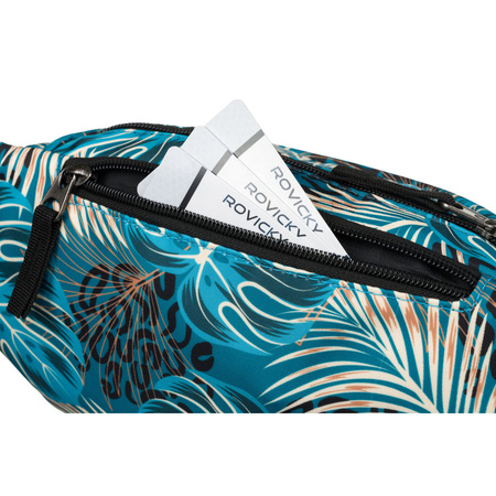 Stadt-Gürteltasche für Damen aus Polyester mit Pflanzenmuster und Reißverschluss – Rovicky