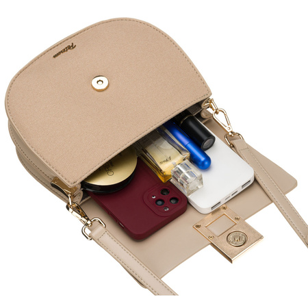 Beige Damen-Umhängetasche in Hufeisenform mit Magnetverschluss – Peterson