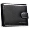 Elegante, schwarze Herren Geldbörse aus Leder mit Druckknopfverschluss – Peterson