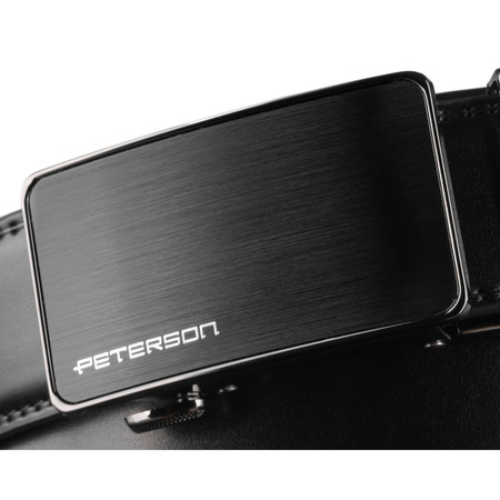 Herren-Gürtel mit automatischer Schnalle aus Naturleder in Schwarz - Peterson