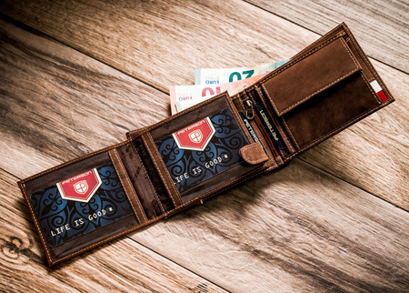 Herren Geldbörse aus Leder mit patriotischem Motiv – Peterson
