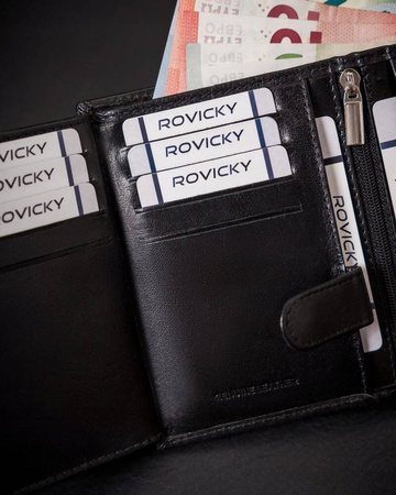 Erweiterte Herren Geldbörse aus echtem Leder mit RFID-Schutz – Rovicky