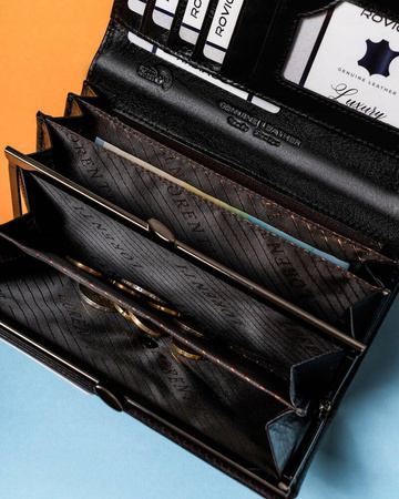 Elegante Damen Geldbörse aus Leder mit Druckknopf – Lorenti