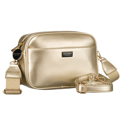 Goldene glänzende Damen Umhängetasche aus Öko-Leder – Peterson