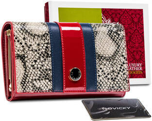 Damen Geldbörse aus Leder mit Schlangenledermuster – Peterson