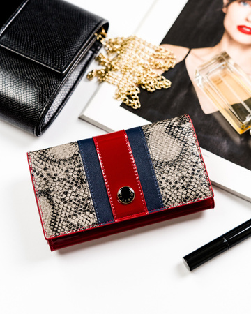 Damen Geldbörse aus Leder mit Schlangenledermuster – Peterson