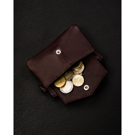 Braunes Leder Schlüsseletui mit Reißverschlusstaschen