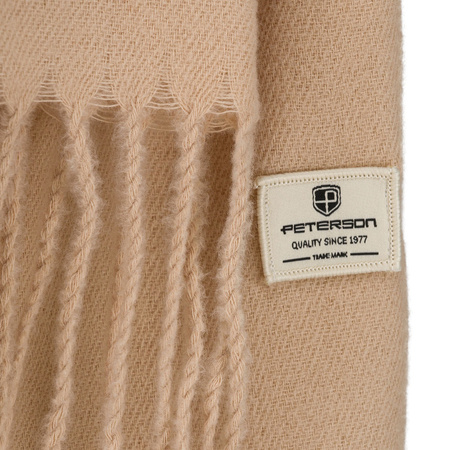 Beidseitiger Damen-Schal aus Polyester in Beige mit Fransen – Peterson