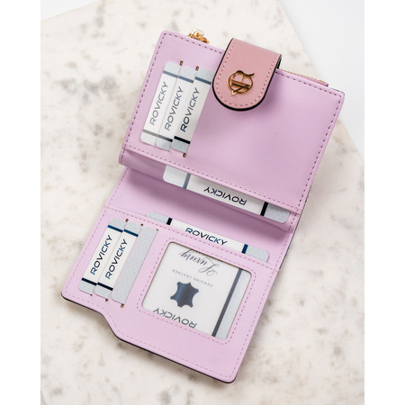 Damen-Geldbörse aus Öko-Leder in Rosa mit RFID-System – Rovicky