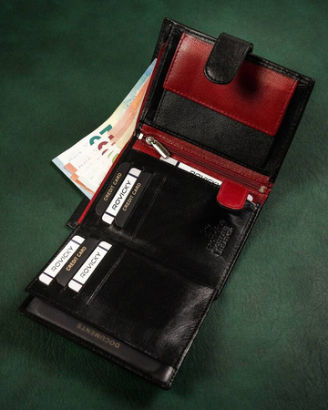 Originelle Herren Geldbörse aus Leder mit Druckverschluss – Rovicky