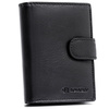 Schwarze Herren-Geldbörse aus Leder mit Führerscheinfach und RFID-Schutz – Rovicky