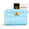 Geräumige Damen Geldbörse in Hellblau mit Druckknopf und Reißverschluss – Rovicky