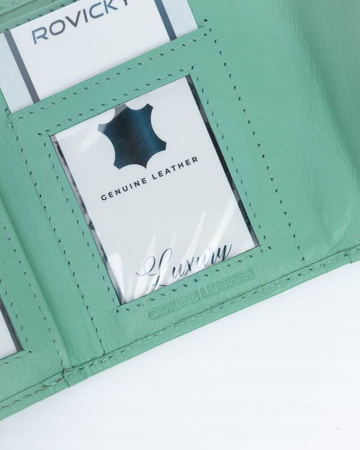 Eleganter, kleiner Damen Geldbörse mit Druckknopf aus echtem Leder – Rovicky