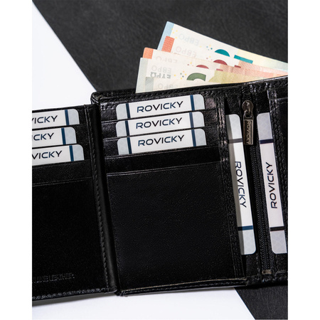 Elegante Herren Geldbörse für Karten mit RFID-Schutz – Rovicky