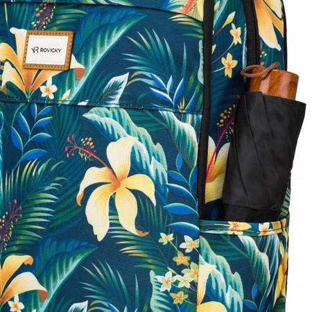 Klassischer Damen Rucksack aus Polyester mit Blumenmuster – Rovicky