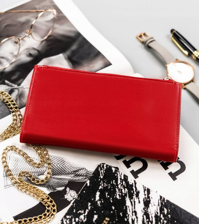 Große Damen Geldbörse aus Leder mit Druckknopf – Peterson