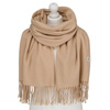 Beidseitiger Damen-Schal aus Polyester in Beige mit Fransen – Peterson