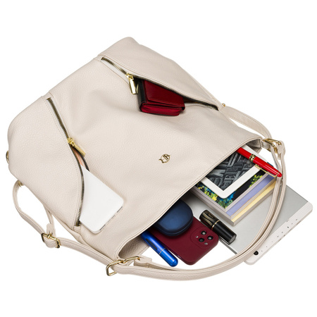 Große Damen Tasche mit Taschen in Beige – Rovicky