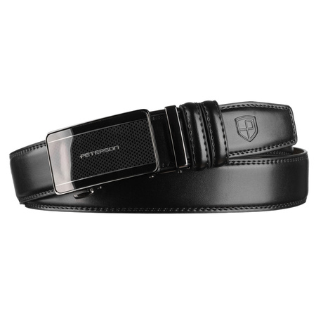 Schwarzer Herren-Gürtel mit automatischer Schnalle aus Leder – Peterson