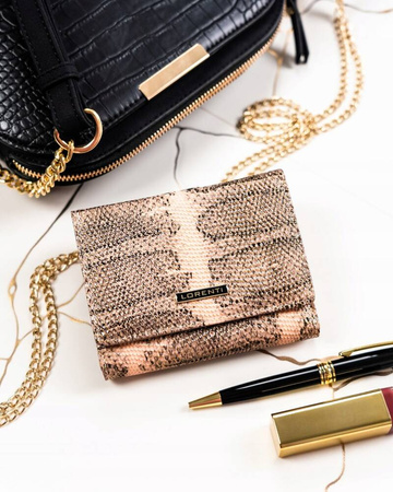 Kleine Damen Geldbörse aus Leder mit Druckknopf und Bügelverschluss – Lorenti