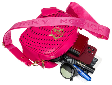 Umhängetasche aus Öko-Leder mit durchbrochenem Panel – Rovicky