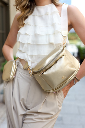 Elegante Damen Gürteltasche mit Schulterriemen aus Öko-Leder – Rovicky