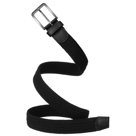 Schwarzer Herren Stoffgürtel mit klassischer Schnalle in Silber – Peterson