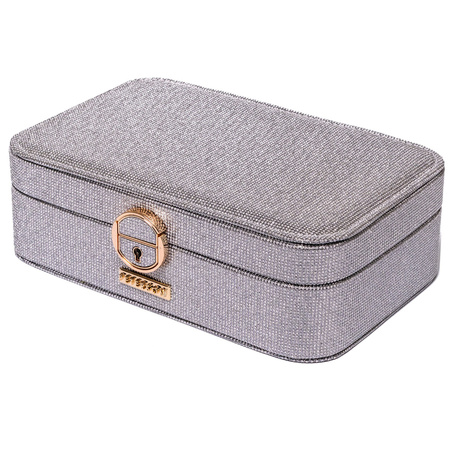 Graue, elegante Schmuckschatulle mit Schlüsselverschluss – Peterson