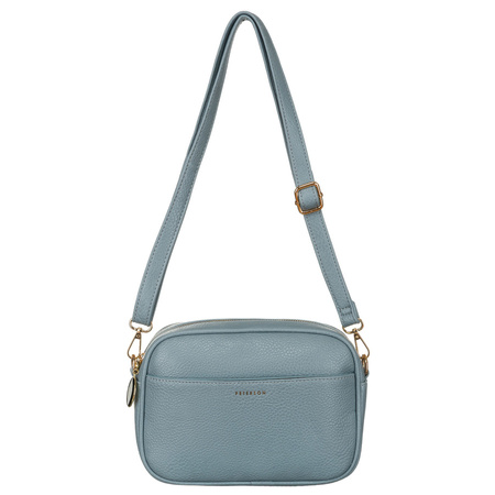 Blaue Crossbody Damen Umhängetasche mit schmalem und breitem Schulterriemen aus Öko-Leder – Peterson