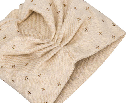 Elegante Slouchy Mütze mit Kristallen in Beige – Peterson