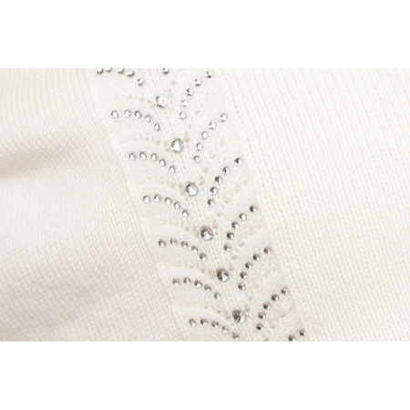 Weiße Damen Wintermütze mit Kristallen – Peterson