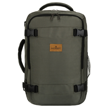 Grauer Reise-Rucksack mit atmungsaktiven Trägern, Reißverschluss – Peterson