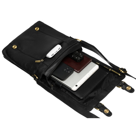 City Herren Umhängetasche aus echtem Leder in Schwarz – Peterson