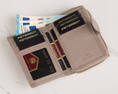 Damen Handtasche aus Leder im Set mit Geldbörse – Peterson