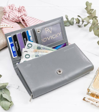 Große Damen Geldbörse aus Leder mit Druckknopf – 4U Cavaldi