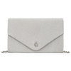 Brokat-Damen-Clutch in Silberfarbe an einer eleganten Kette hängend - Rovicky