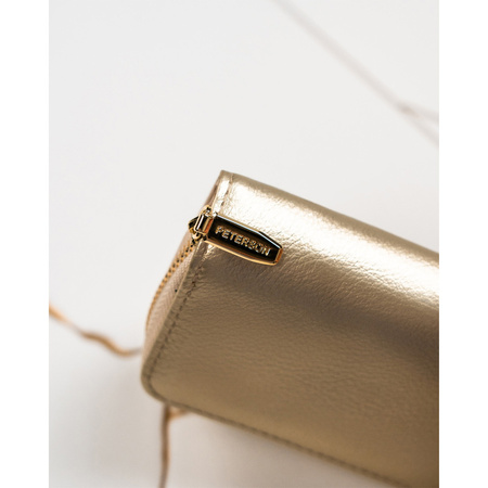 Goldene Damen Geldbörse mit RFID und Druckknopf – Peterson