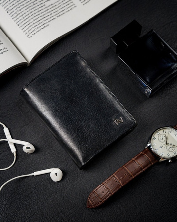 Geräumige vertikale Herren Geldbörse aus Echtleder ohne Verschluss – Rovicky