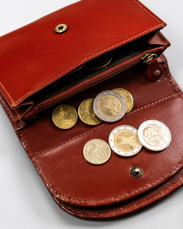 Klassische Damen Geldbörse aus Leder mit Druckknopf – Peterson