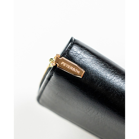 Elegante kleine Damen Geldbörse aus schwarzem Öko-Leder – Peterson