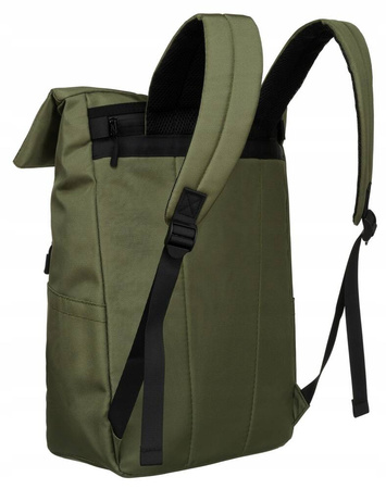 Geräumiger City-Rucksack im Rolltop-Design in Grün – Peterson