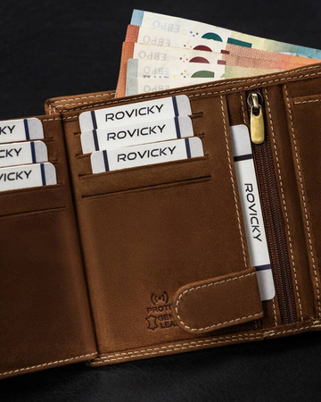 Große Herren Geldbörse aus Leder im Hochformat – Always Wild