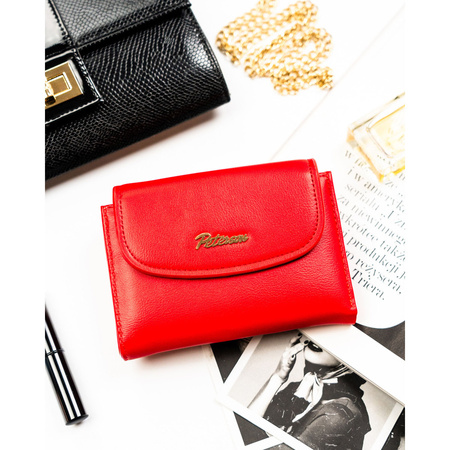Horizontale, rote und glatte Damen-Geldbörse aus Öko-Leder mit Magnetverschluss – Peterson