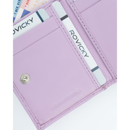 Damen Geldbörse hochformat in hellem Violett aus echtem Leder – Rovicky